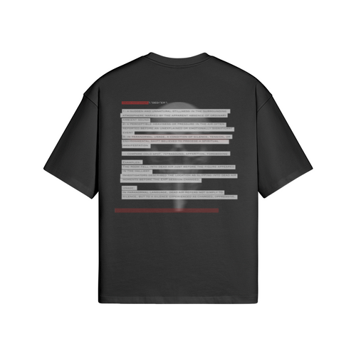 Dead Air Collective Archive Drop: Dead Air Definition Tee— black paranormal streetwear, back view